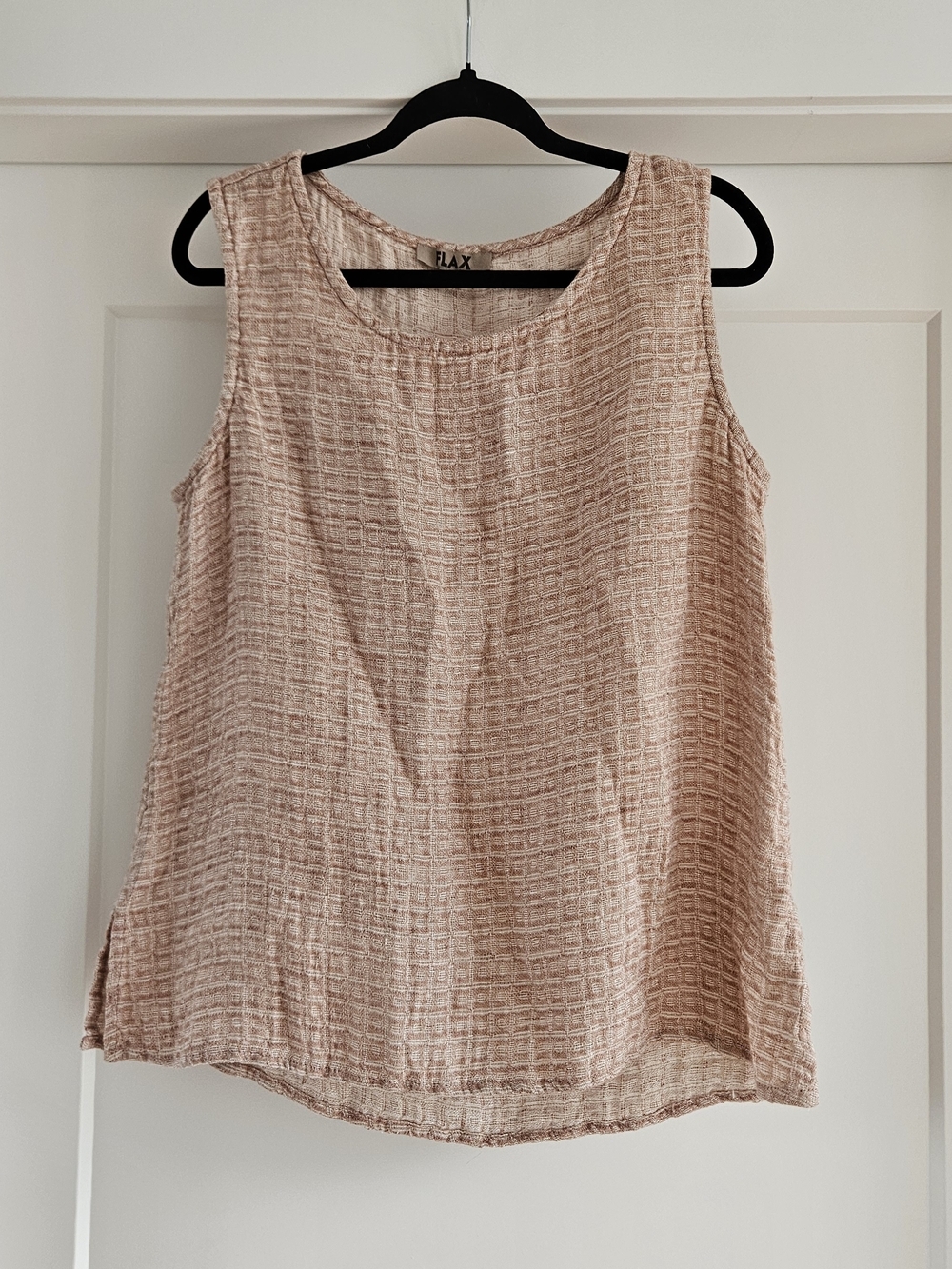 FLAX Women’s Sleeveless Textured Tank Top - Blush Pink - Picture 3 of 7